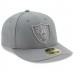 Men's Oakland Raiders New Era Storm Gray League Basic Low Profile 59FIFTY Structured Hat 2533827